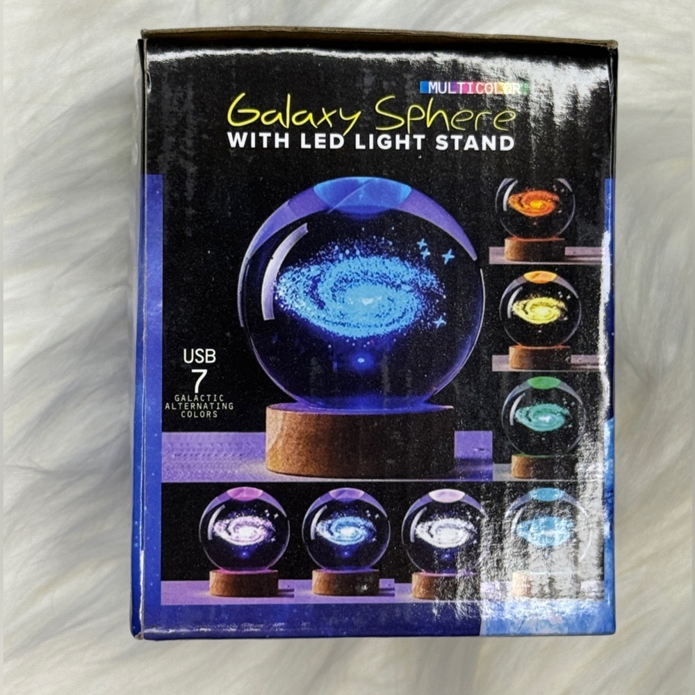 Crystal Sphere USB Powered Colorful Changing Light. Galaxy 3D Sphere included